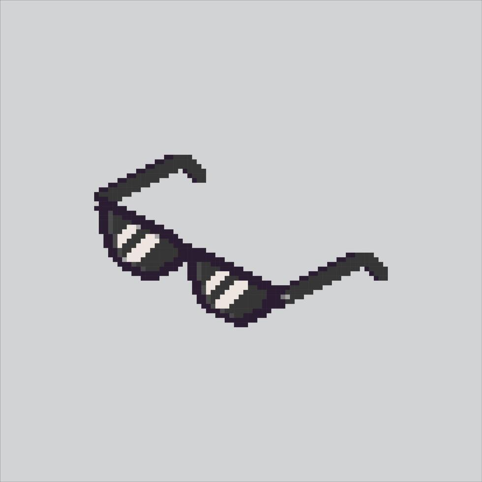 Pixel art Black Eye Sunglasses fashion icon Illustration for game design vector