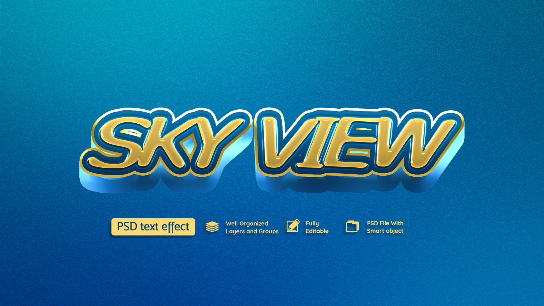 Sky View Text Effect psd