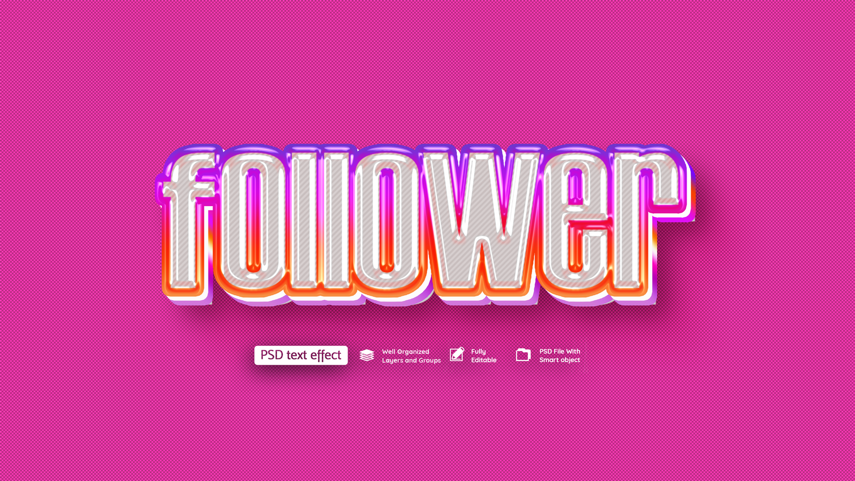Follower Editable Text Effect psd