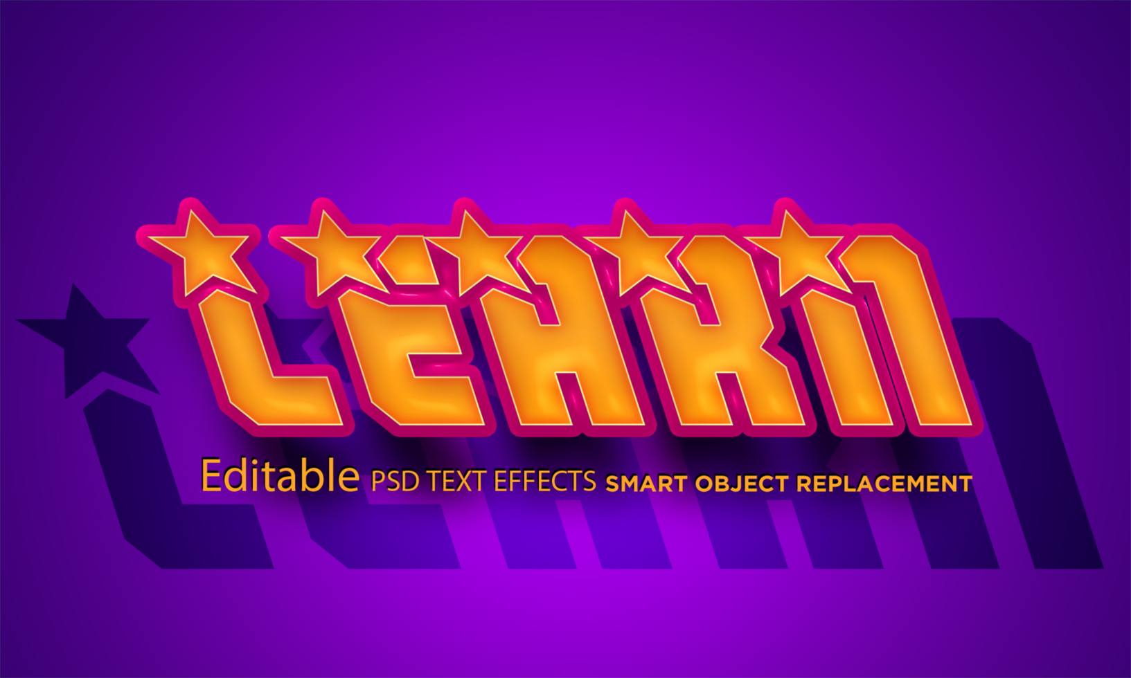 Learn Text Effect psd
