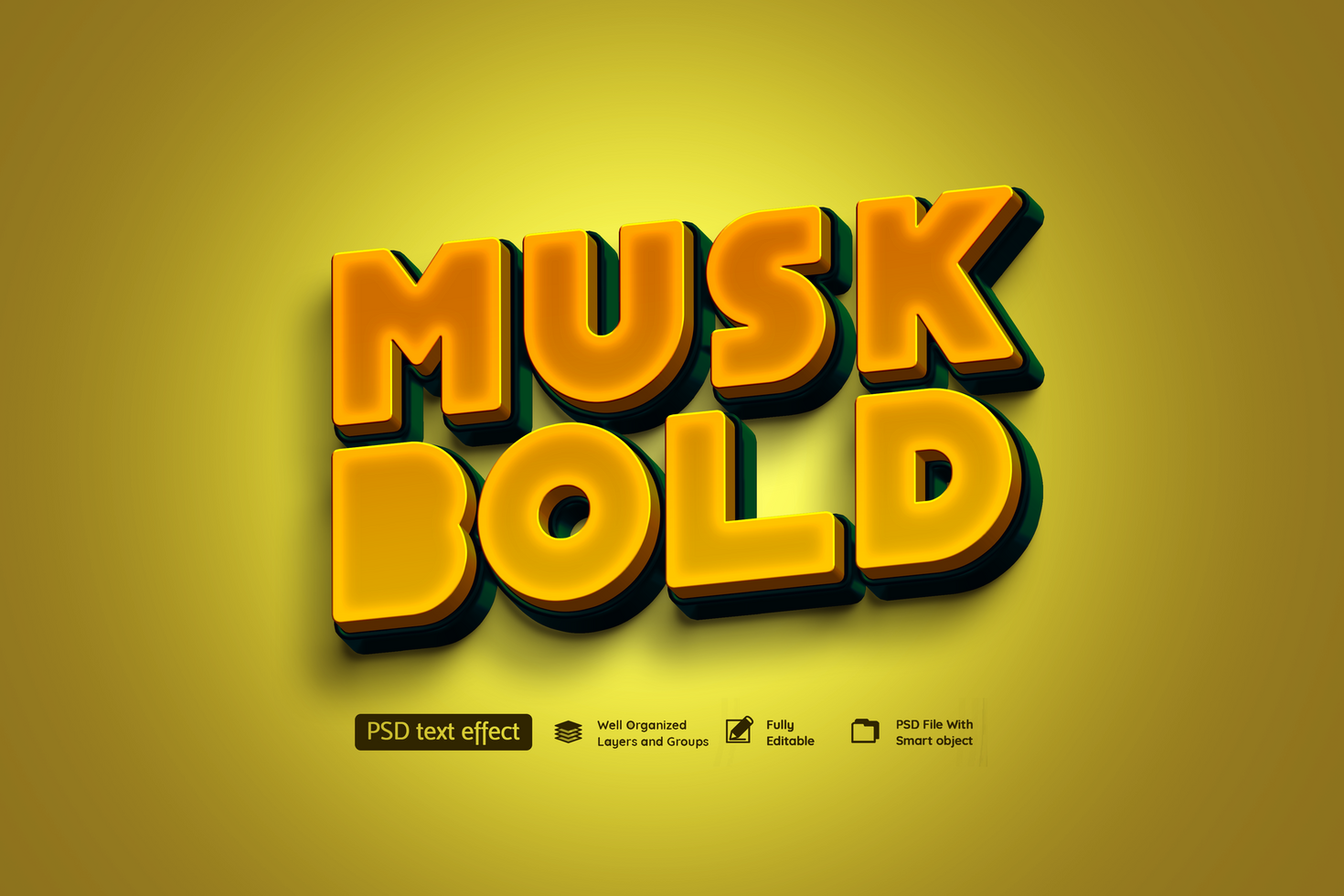 Musk Bold Text Effect psd