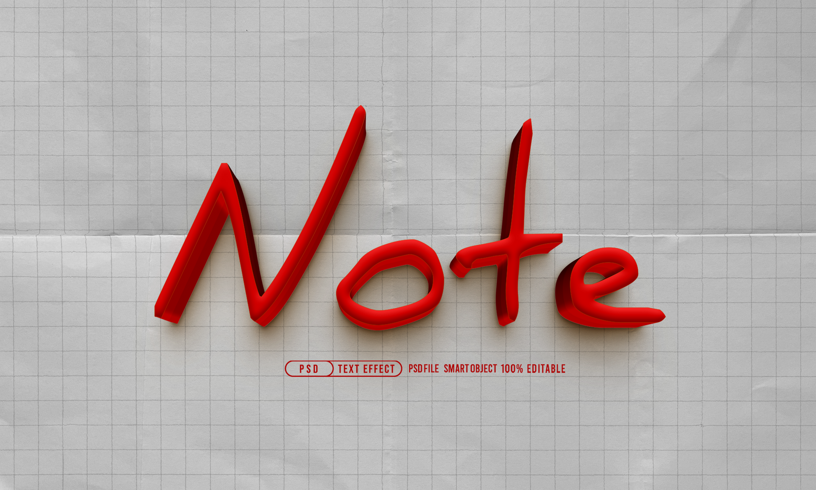 Note Red Text Effect psd
