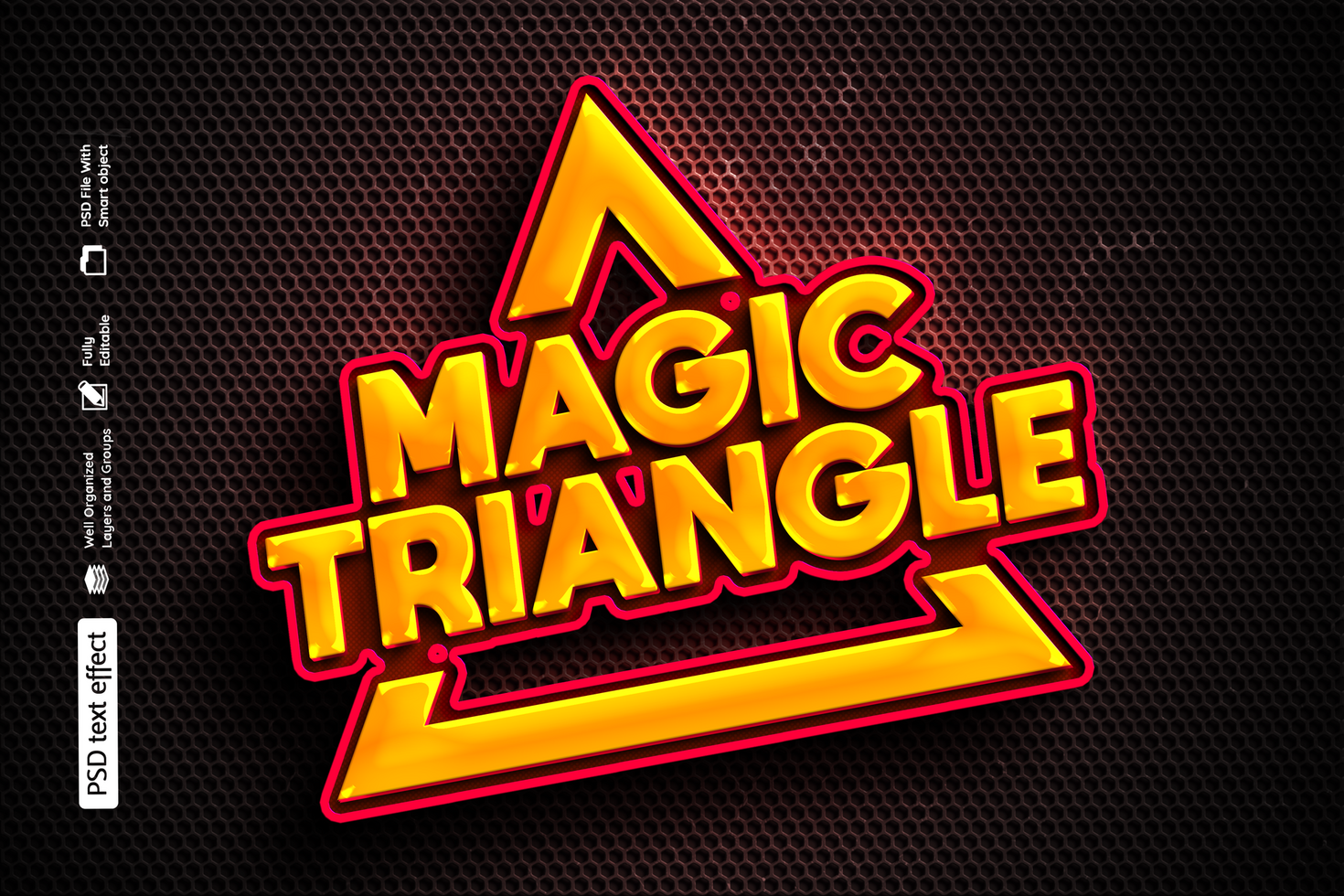 Magic Triangle Text Effect psd