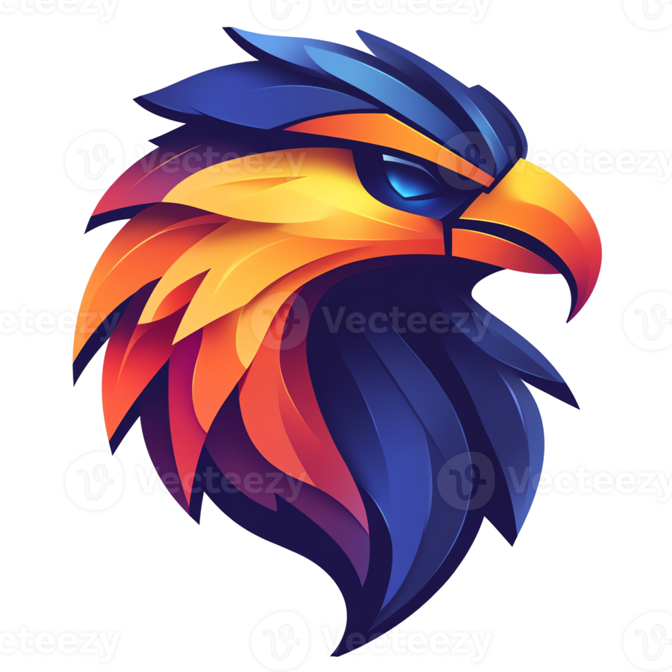 Fierce and majestic eagle head illustration on transparent background png