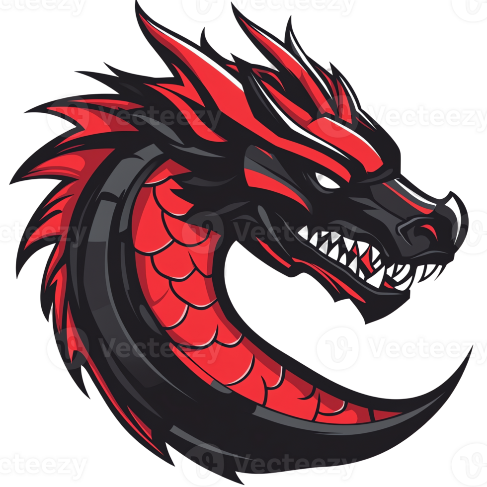 Red and Black Dragon Illustration png