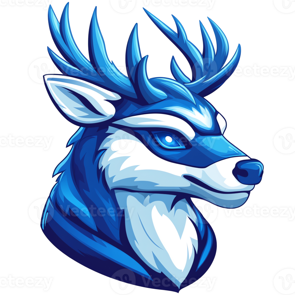 Blue Deer Illustration, Wildlife Art png