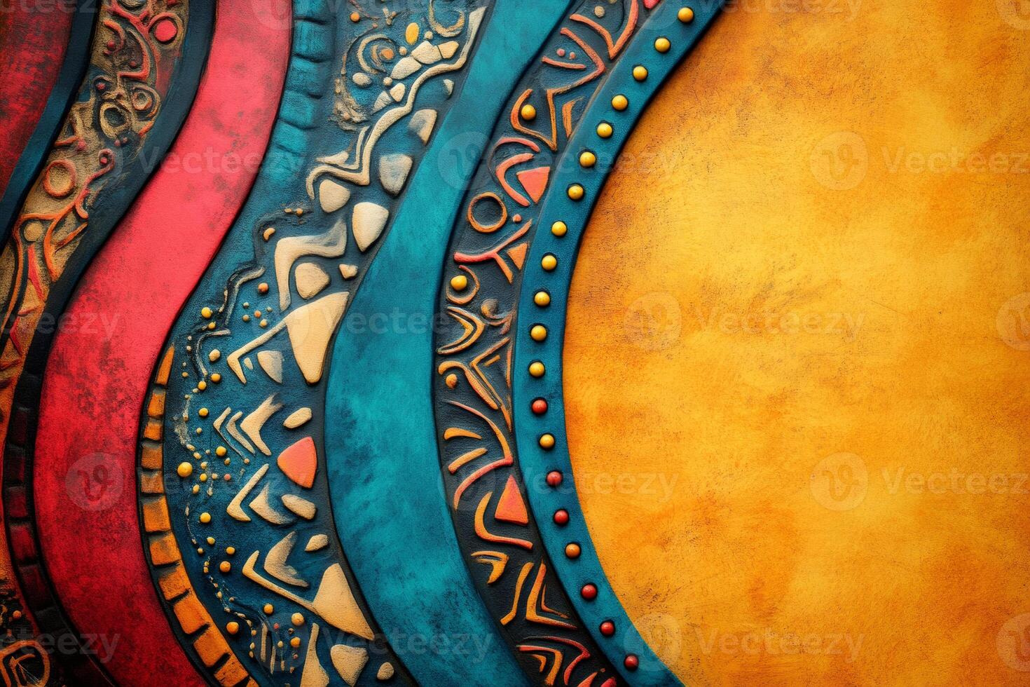 Colorful textured background showing tribal patterns creating a vibrant design photo