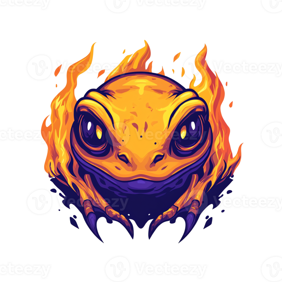 Fiery lizard mascot logo design on transparent background a fierce and charismatic brand symbol png