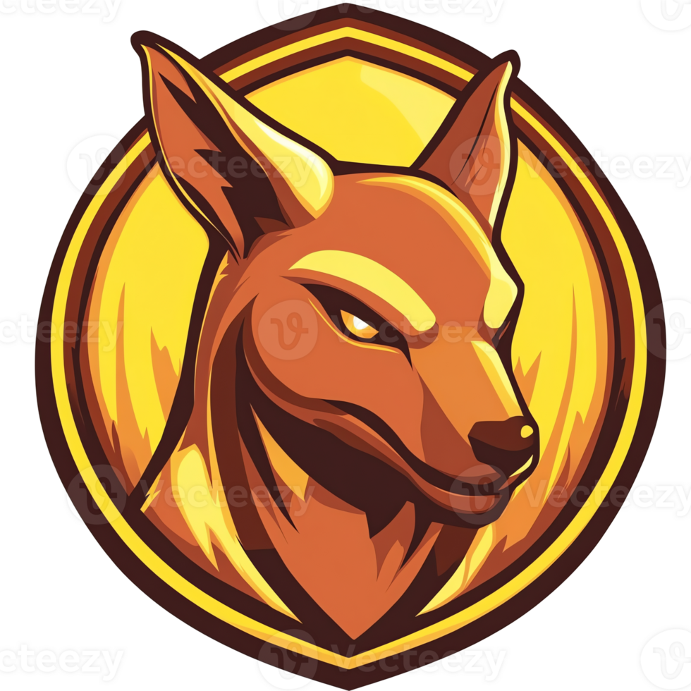 Fierce kangaroo head emblem with transparent background a symbol of australian wildlife png