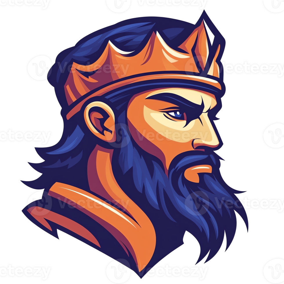 Majestic king profile logo design on transparent background a regal emblem of power and authority png