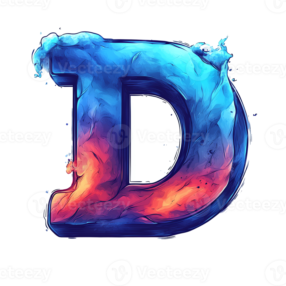 Fiery letter d logo a dynamic and vivid design on transparent background png