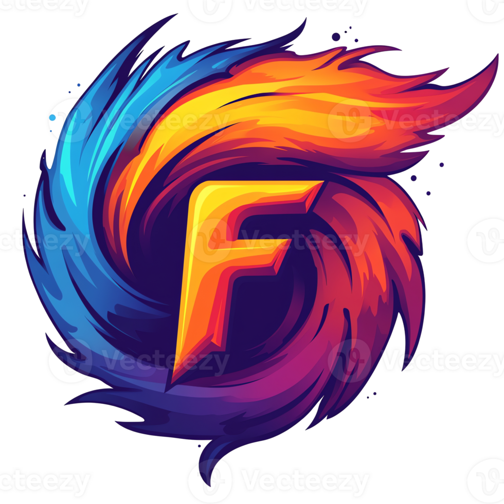 Fiery letter f logo design on transparent background a vibrant and dynamic symbol for your brand png