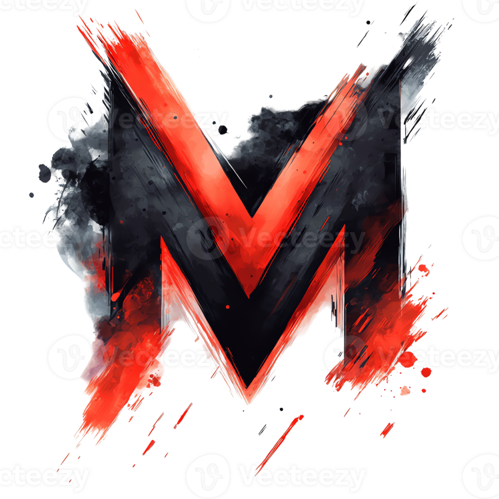 Striking fiery letter m logo with splatter effect on transparent background 100 200 characters png