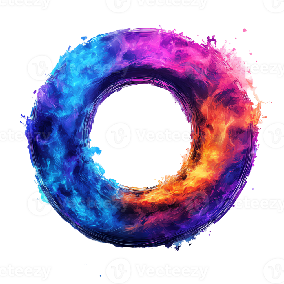 Abstract circular design with vibrant colors on transparent background png