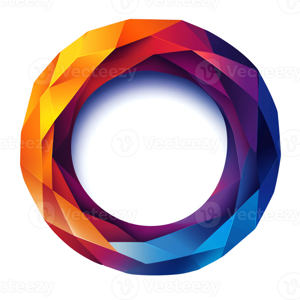 Abstract Background - Vibrant 3D Geometric Circle Illustration png