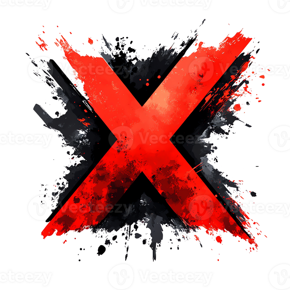 Abstract Background Illustration - Red X Splatter on Black png