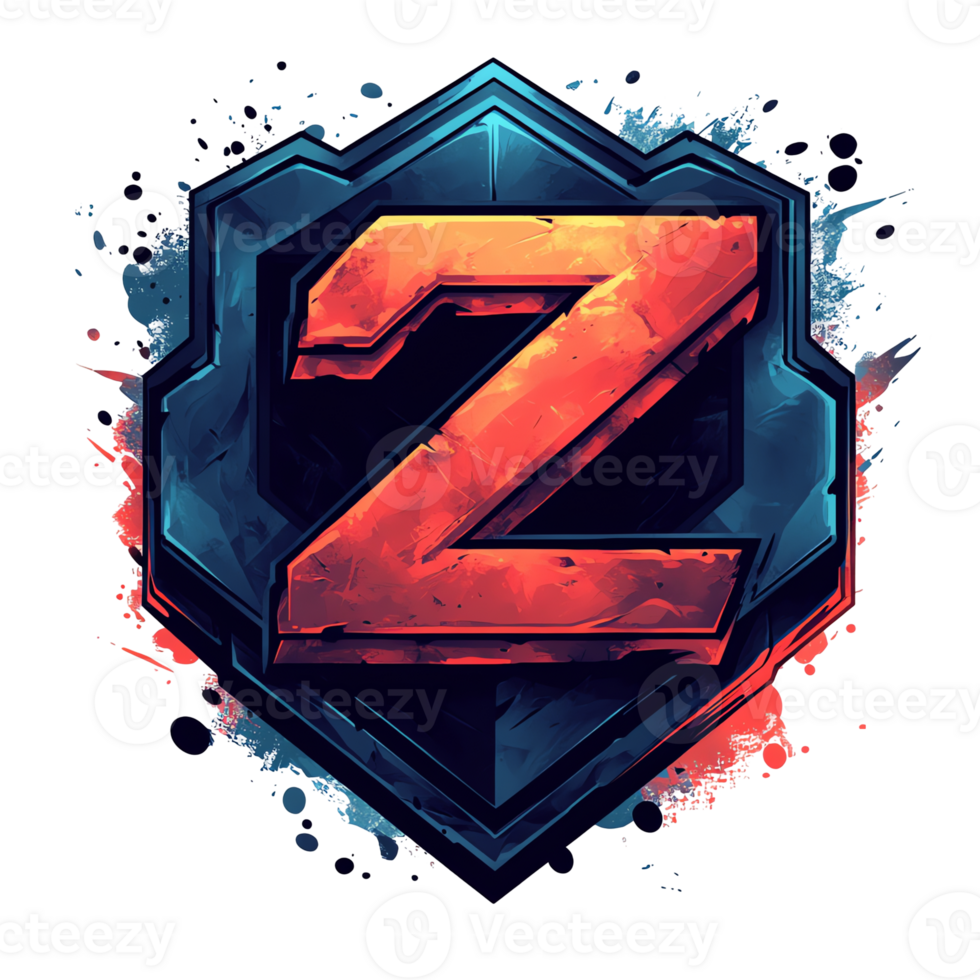 Illustration - Orange Z in Blue Shield Logo Design png