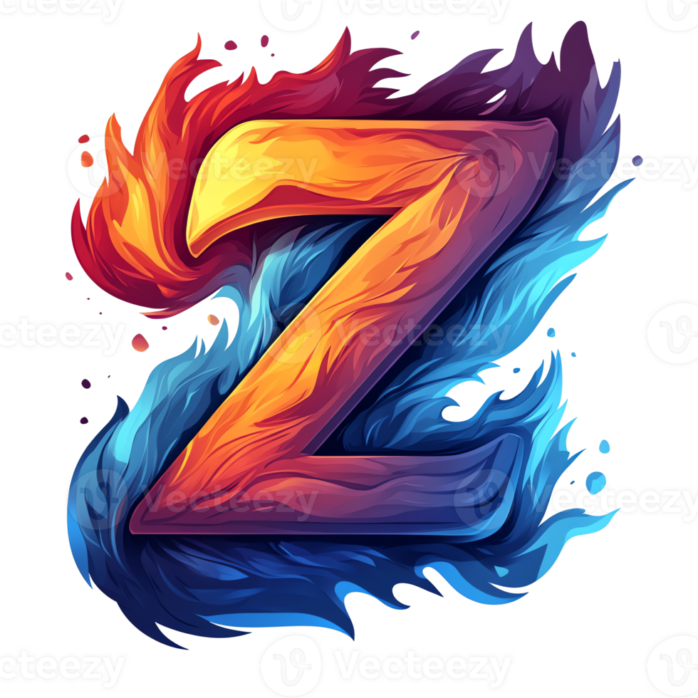 Fiery letter z logo design on transparent background a vibrant and energetic symbol png