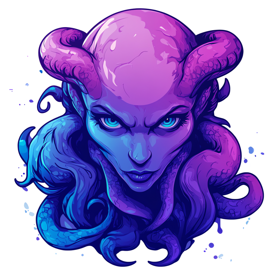 Illustration - Mythical Medusa Gorgon, Serpent Hair, Fantasy Art png