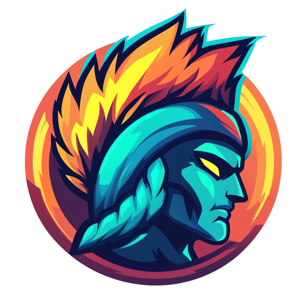Fierce tribal warrior logo design on transparent background a powerful symbol of strength and courage png