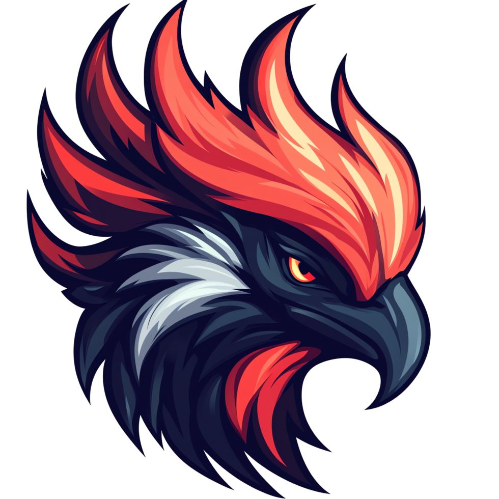Fiery eagle head logo design on transparent background a majestic and powerful symbol png