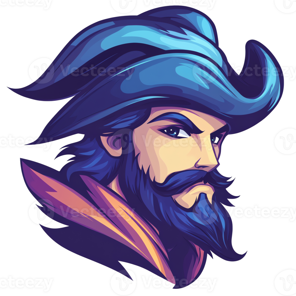 Illustration - Mystic Man with Blue Hat and Beard png