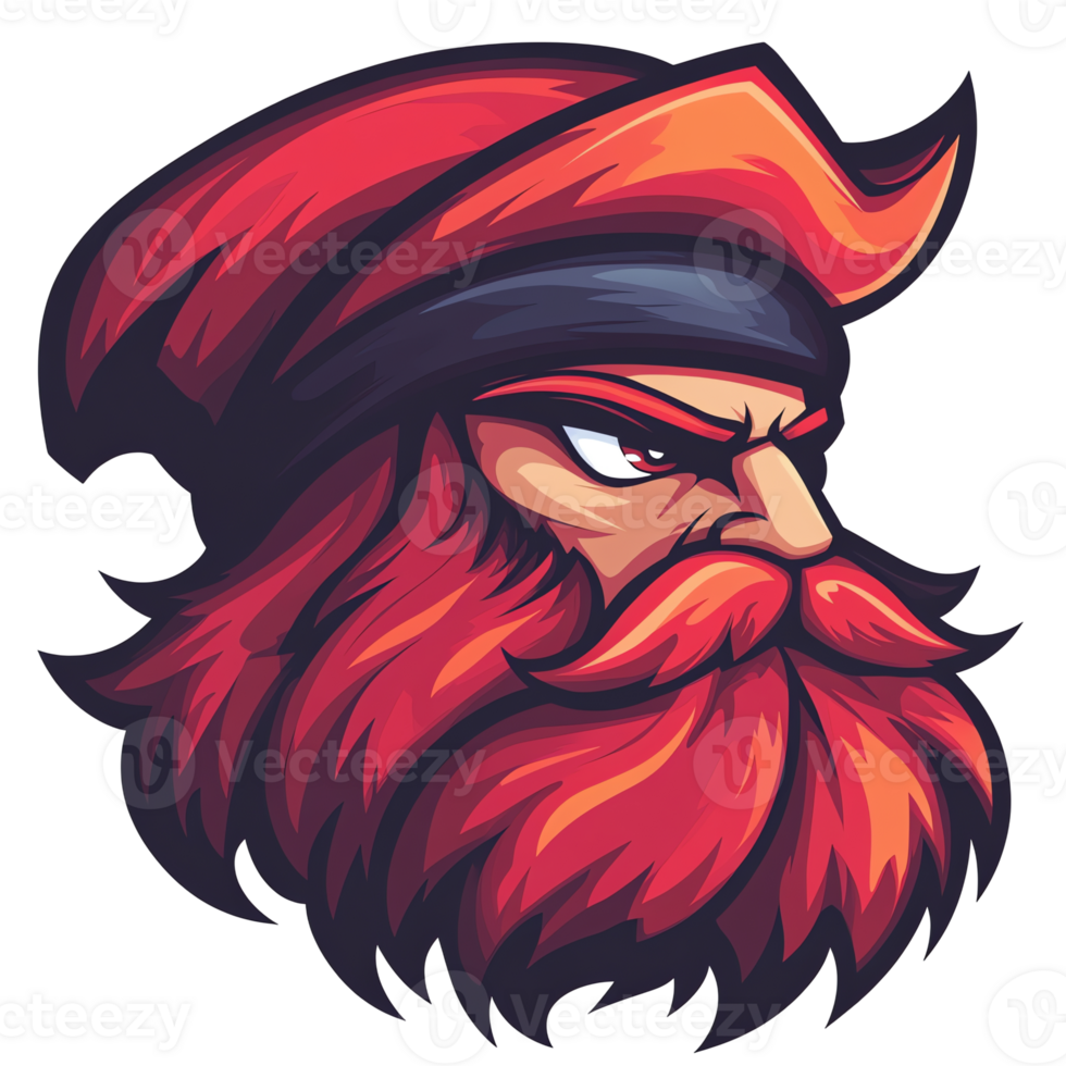 Cartoon headshot of a red haired man with a scowl on transparent background png