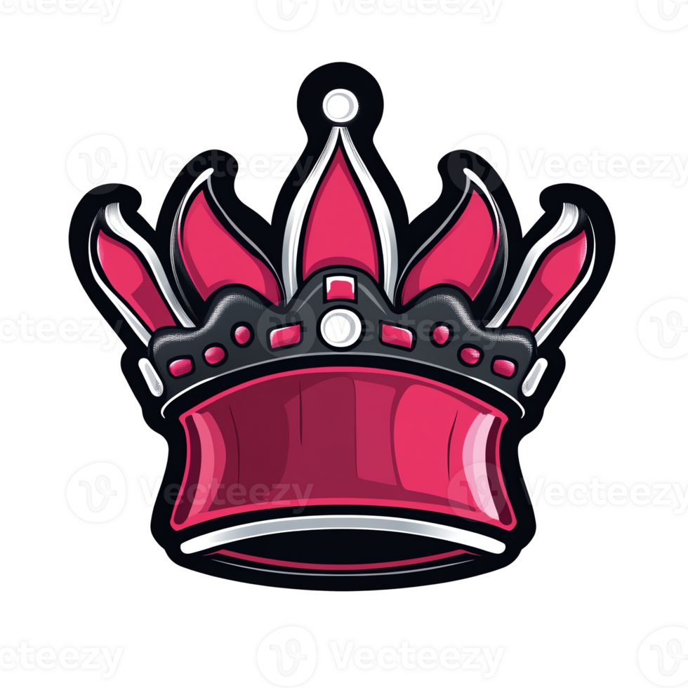 Elegant pink and grey crown with shine effects isolated on transparent background for graphic designs png
