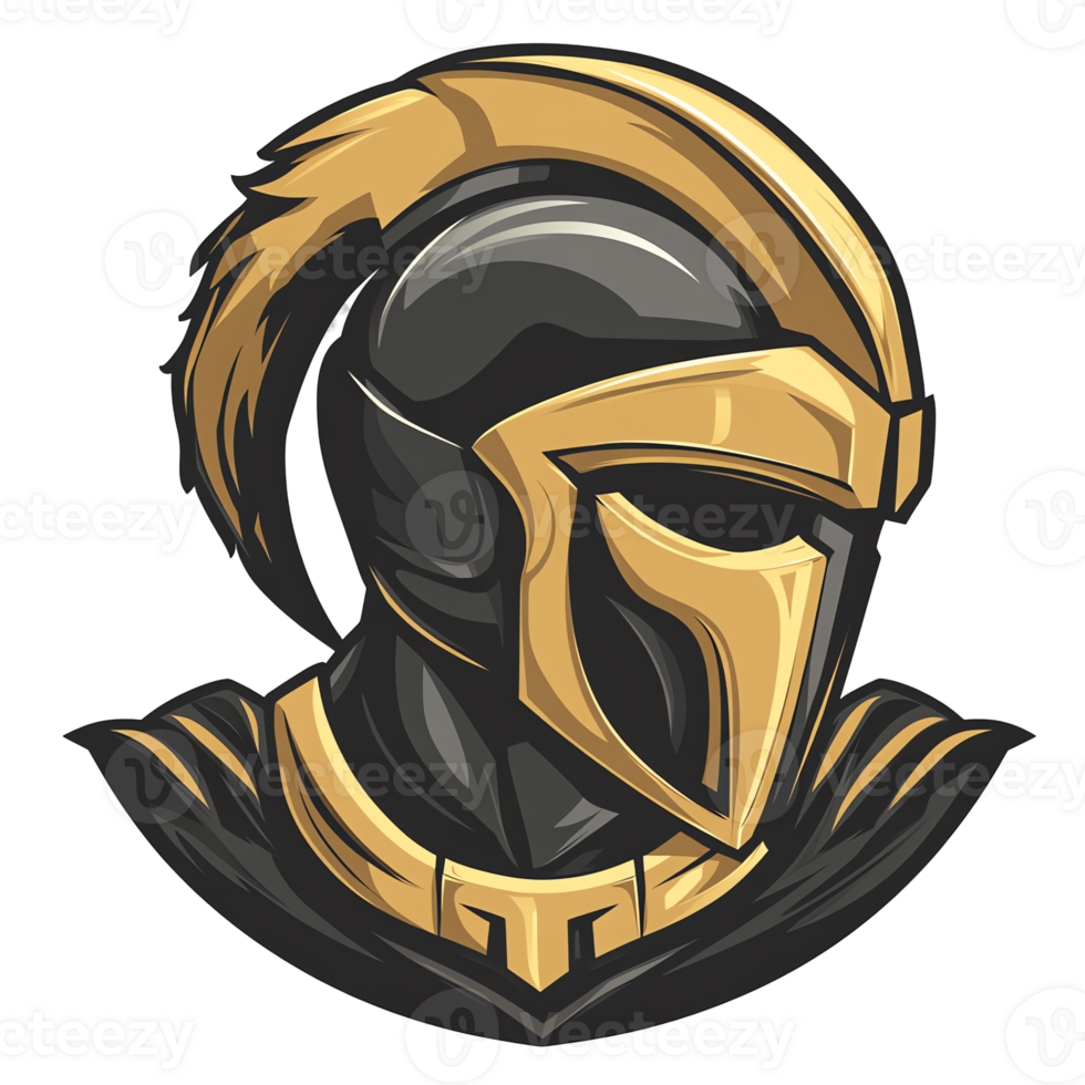 Majestic spartan helmet logo design on transparent background a powerful symbol of strength and honor png