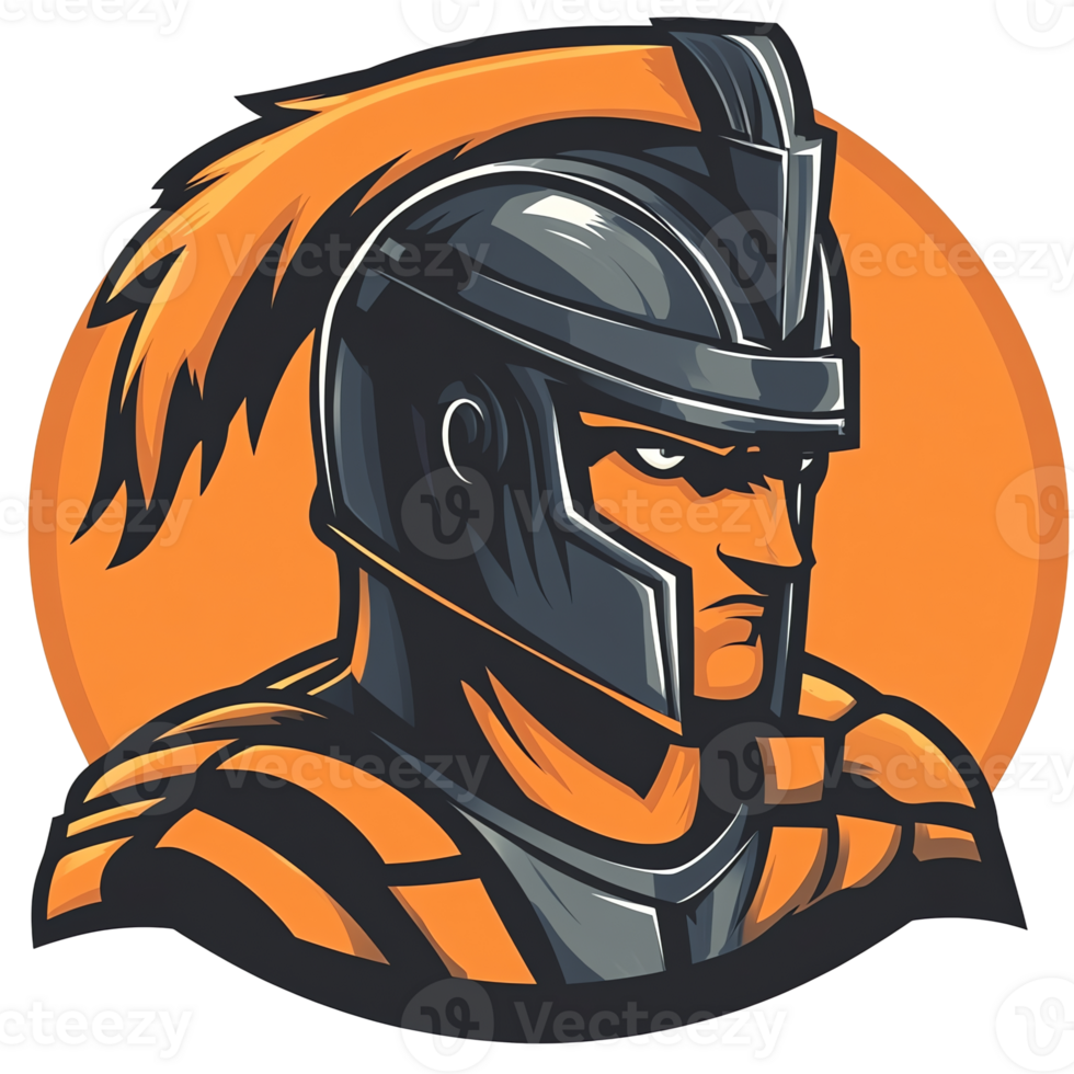 A powerful illustration of a roman centurion on a transparent background perfect for logos designs and more png