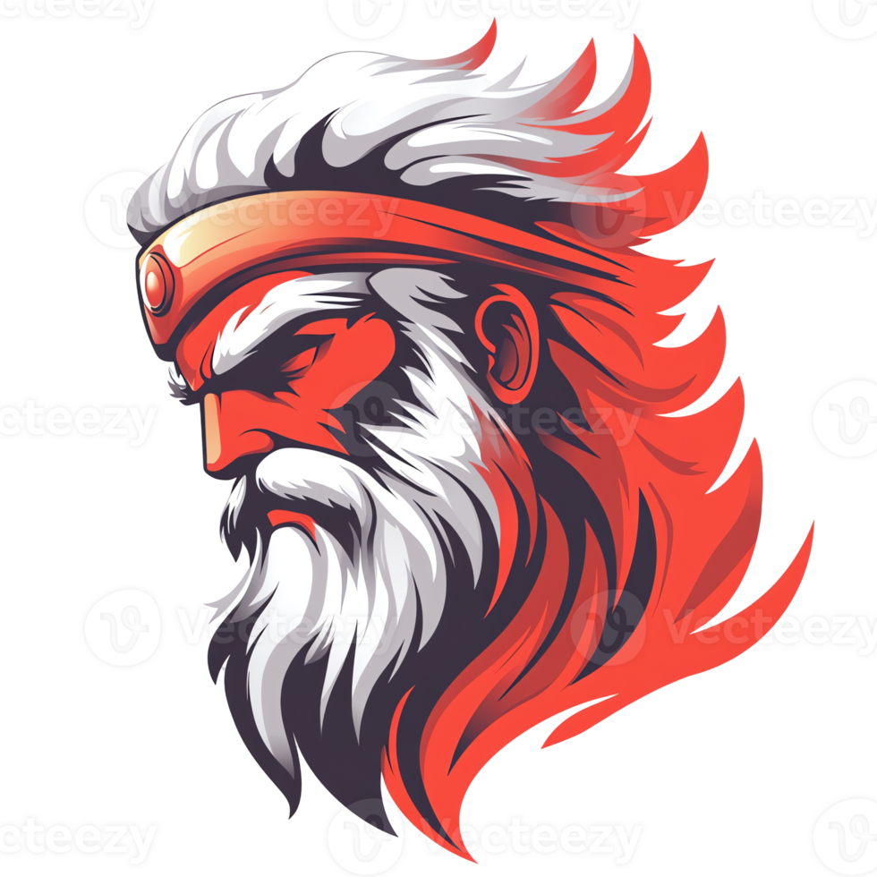 Fierce warrior logo a powerful symbol of strength and courage on transparent background png