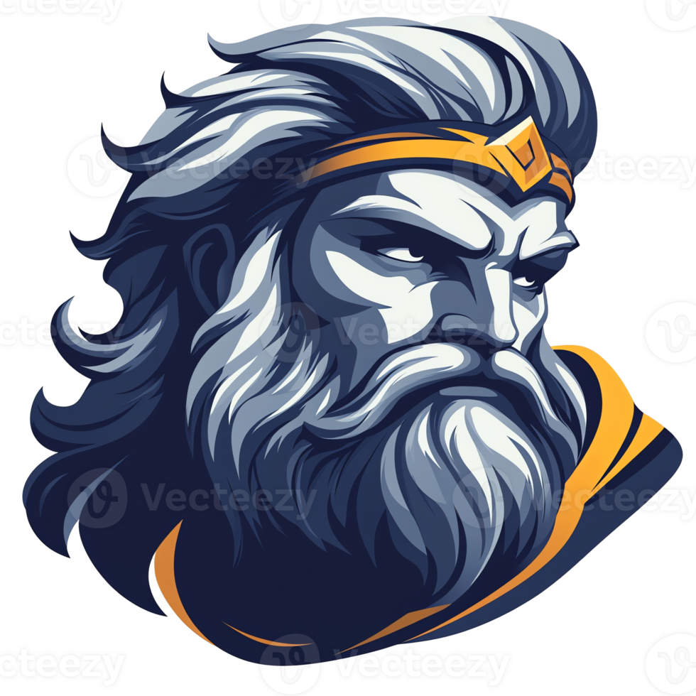 Zeus king of the gods majestic and powerful illustration on transparent background png