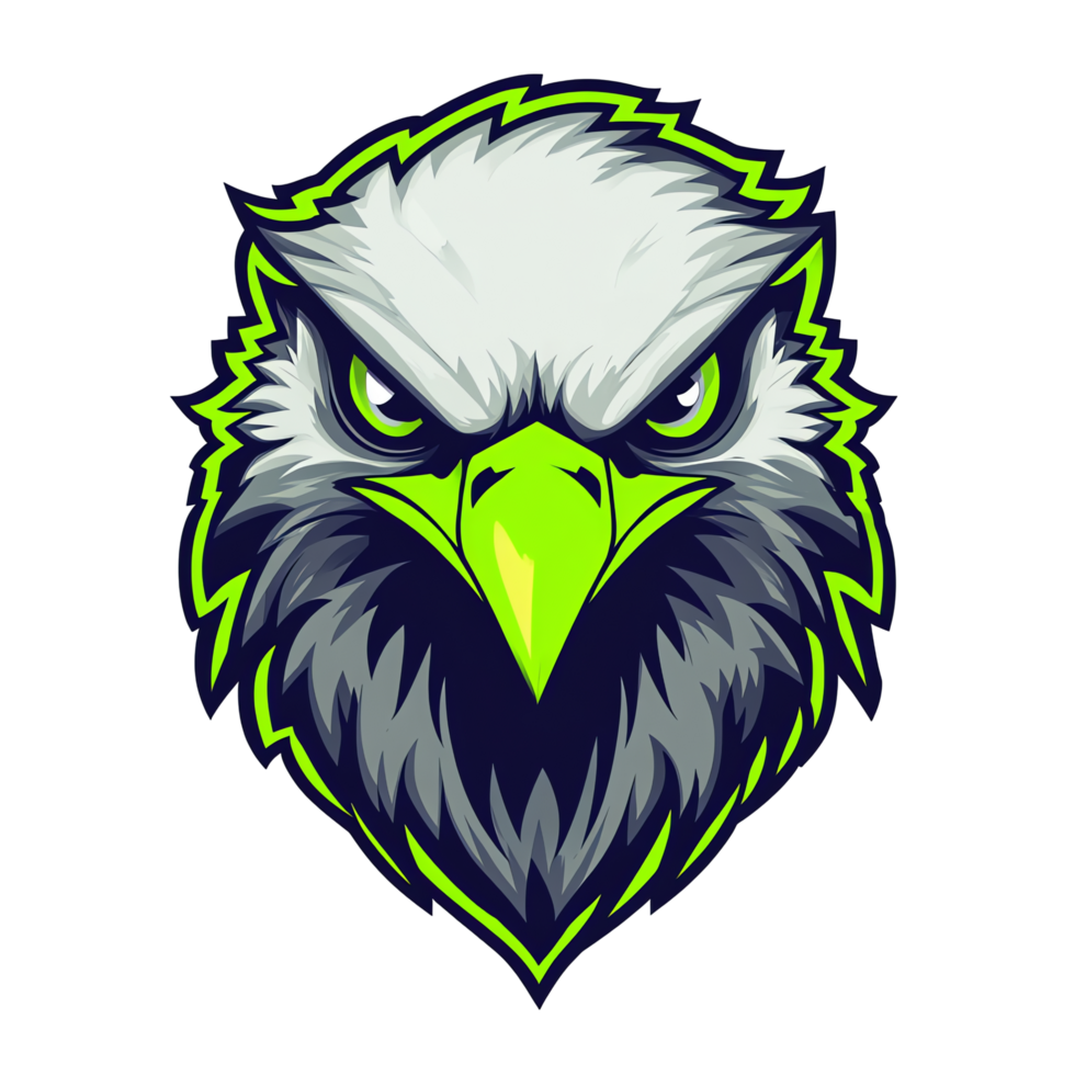 Fierce eagle head logo a powerful and majestic design on transparent background png
