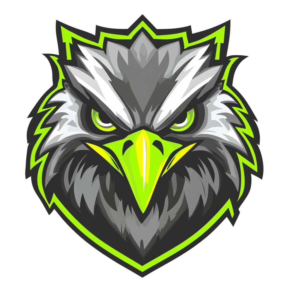 Aggressive eagle head logo on transparent background png