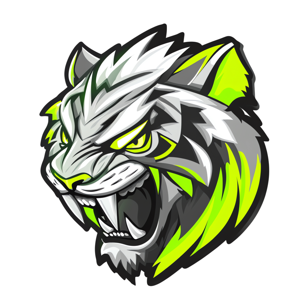 Fierce white tiger logo on transparent background a powerful and modern design png