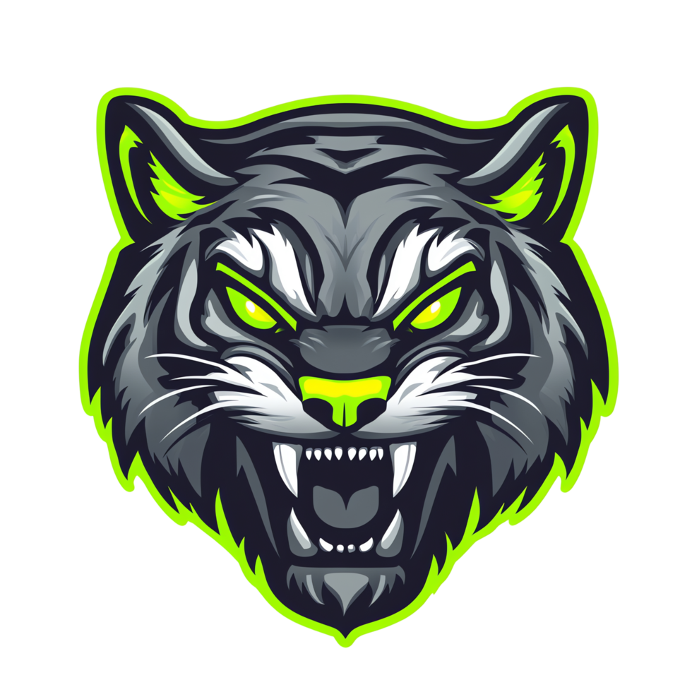 Fierce tiger head logo a powerful mascot design on transparent background for teams and brands png