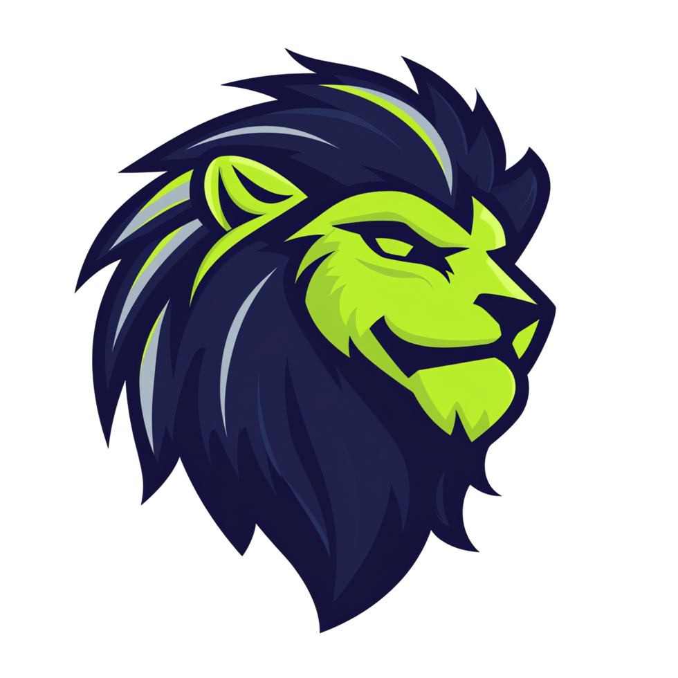 Majestic lion head logo on transparent background png