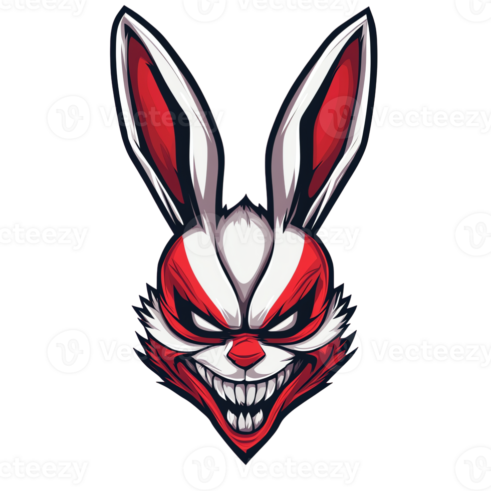 Aggressive rabbit logo on transparent background png