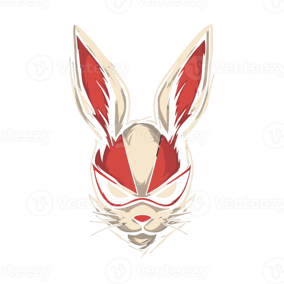 Fierce rabbit mascot logo design perfect for gaming and esports brands transparent png