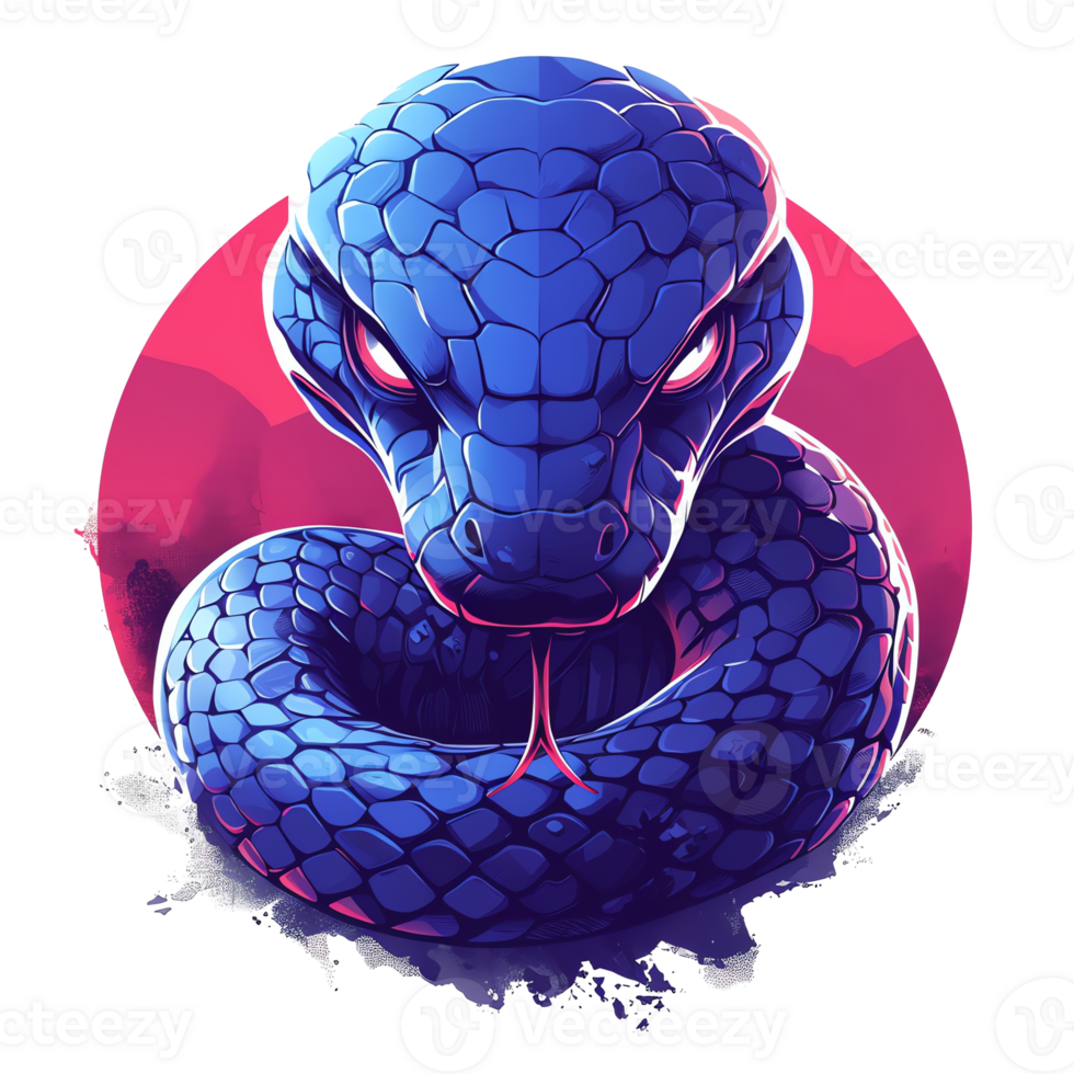 Mysterious glowing snake on a transparent background png