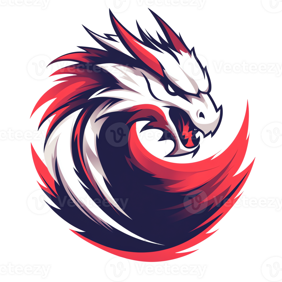 Majestic dragon logo on transparent background png