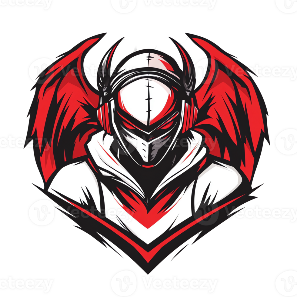 Powerful demon knight logo on transparent background png