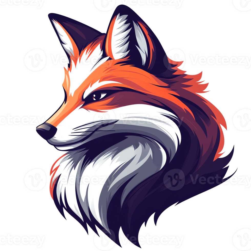 Majestic red fox profile on transparent background perfect for logos illustrations and designs png