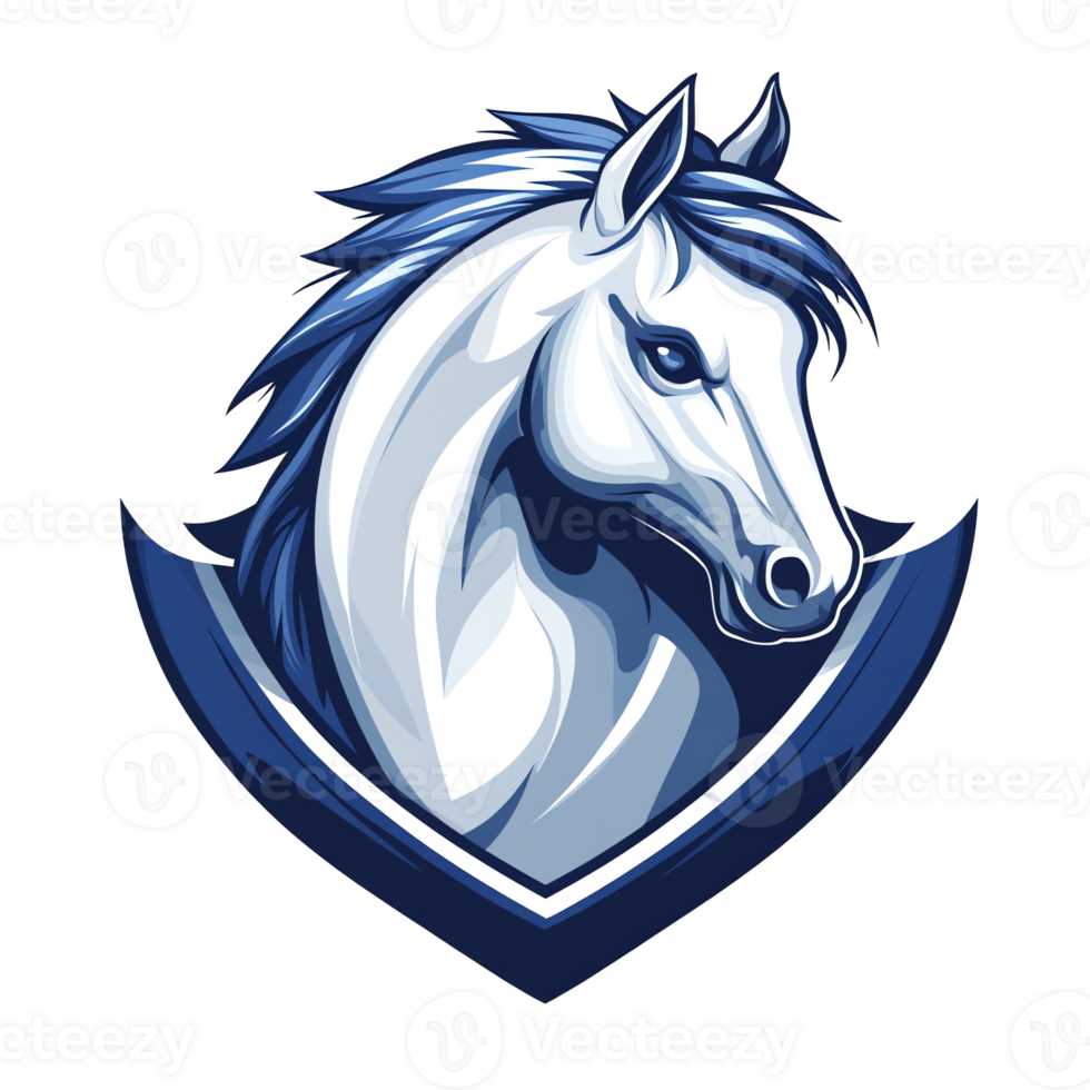 Majestic white horse head logo on transparent background a powerful symbol of freedom and strength png