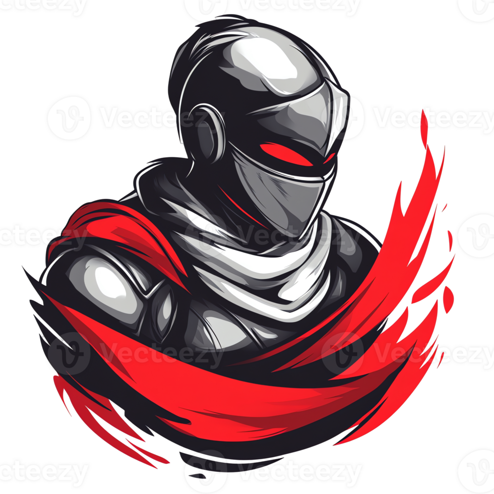 Futuristic ninja warrior logo a sleek and powerful design for gamers and esports teams png