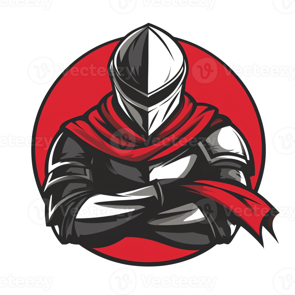Majestic warrior in armor on transparent background png