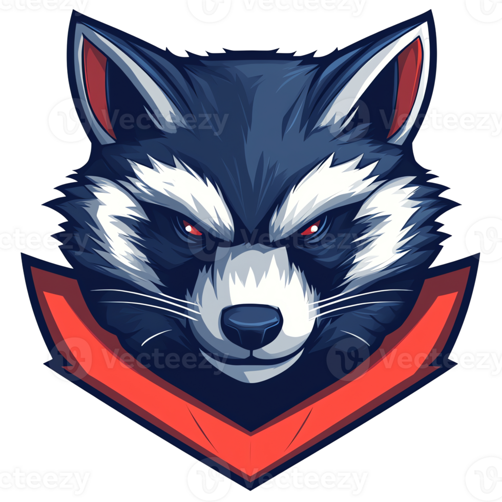 Awesome raccoon logo design on transparent background png