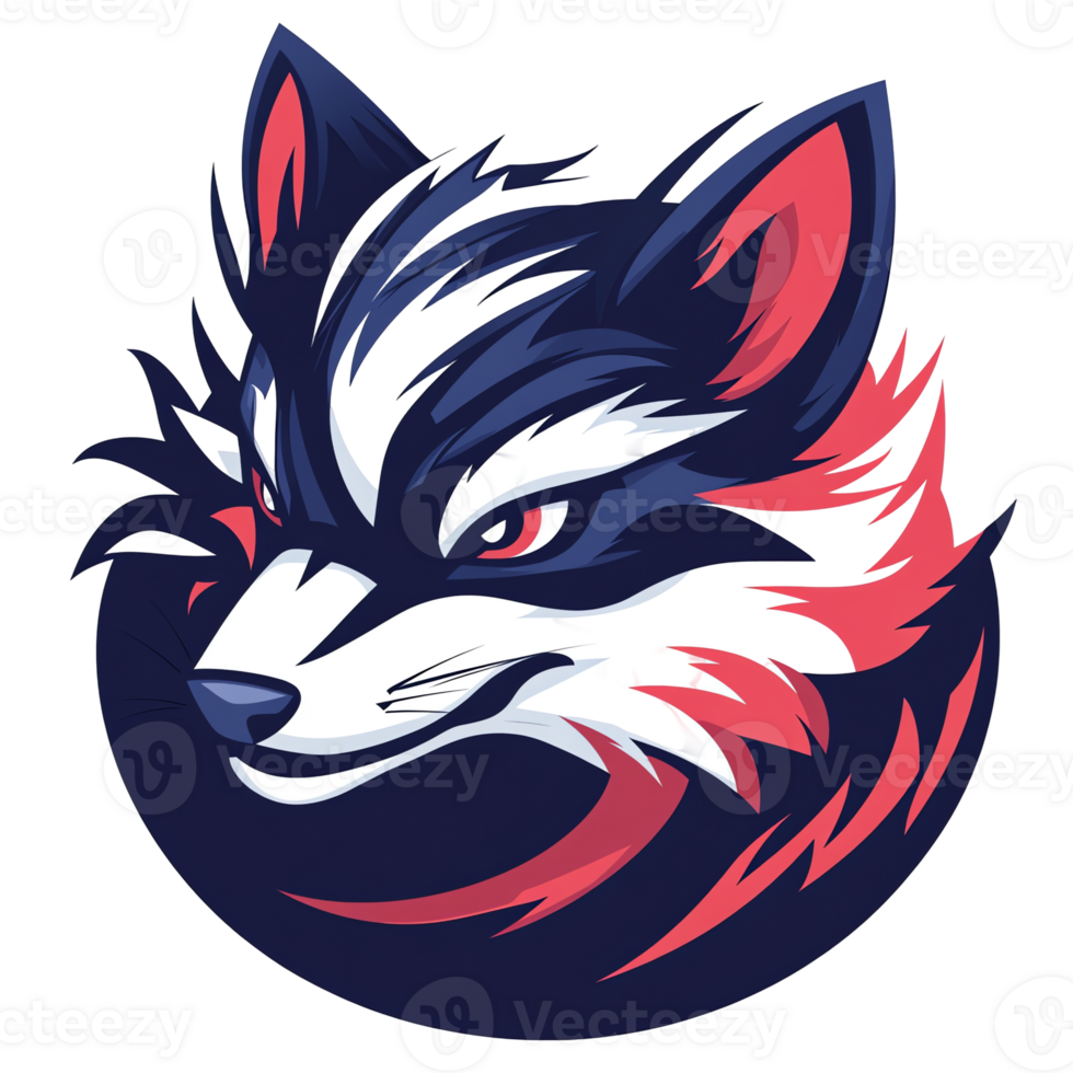Fierce cartoon raccoon on transparent background a unique and creative digital illustration png