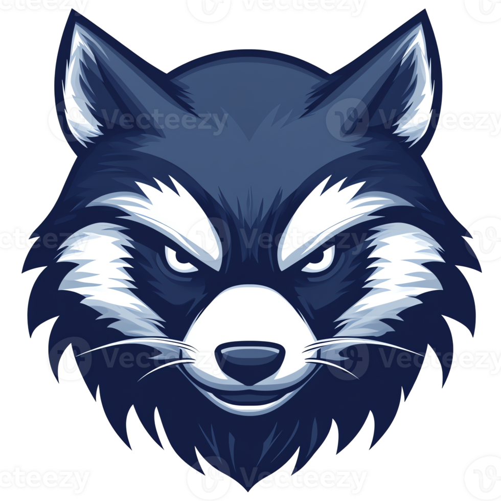 Angry raccoon head on transparent background png