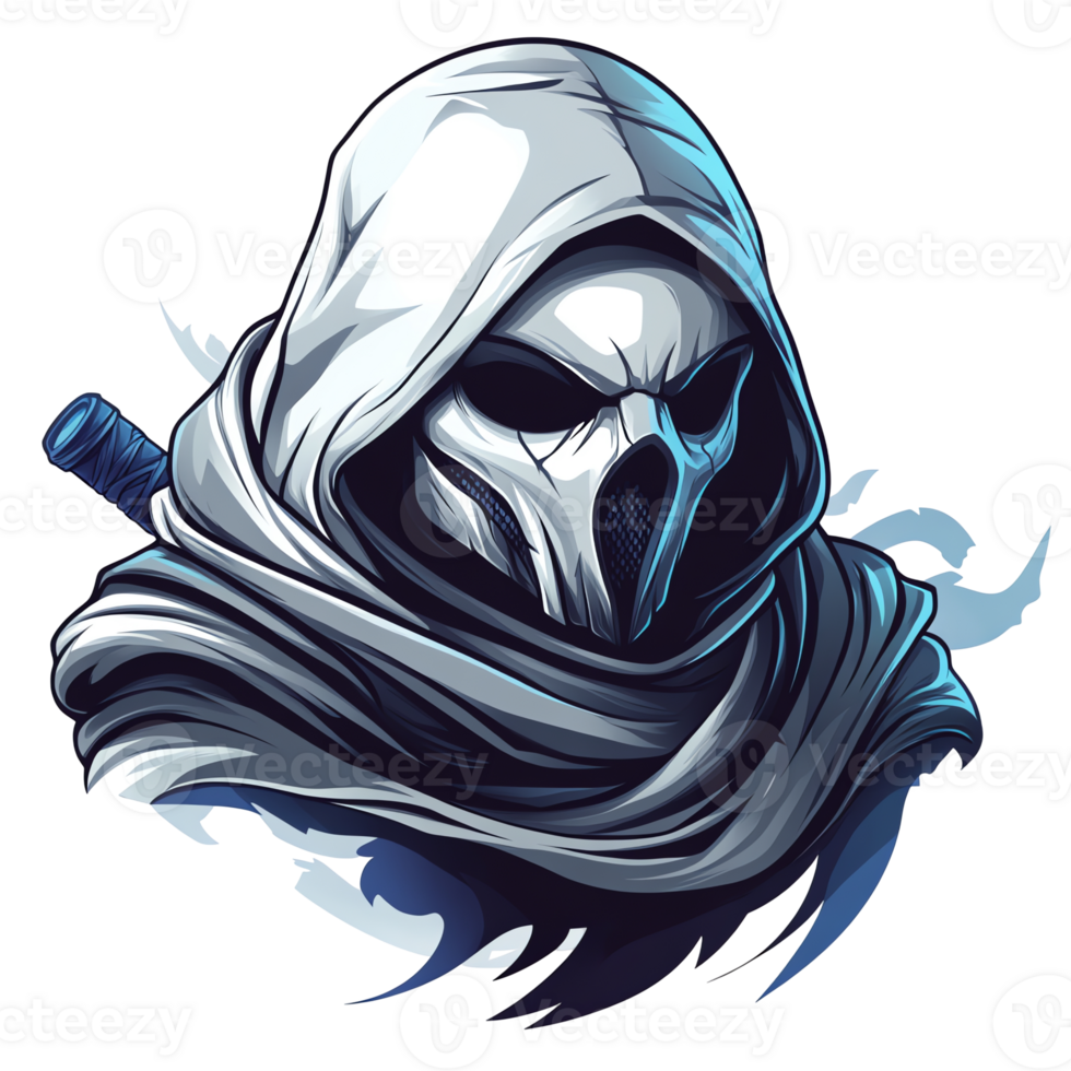 Stylish white hooded figure on transparent background png